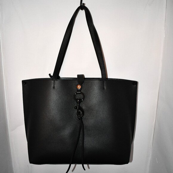Rebecca Minkoff Megan Leather Shopper Tote Bag in Black